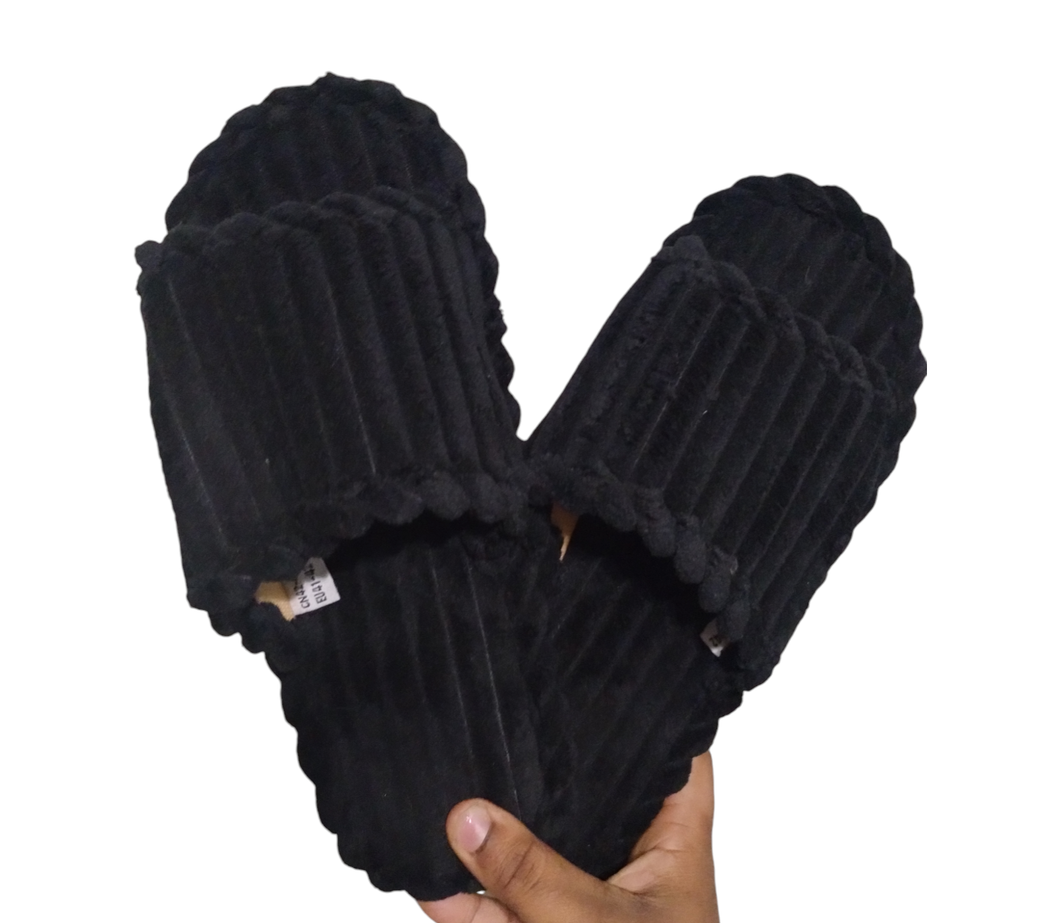 (LIMITED STOCK) Soft Top Black Slippers