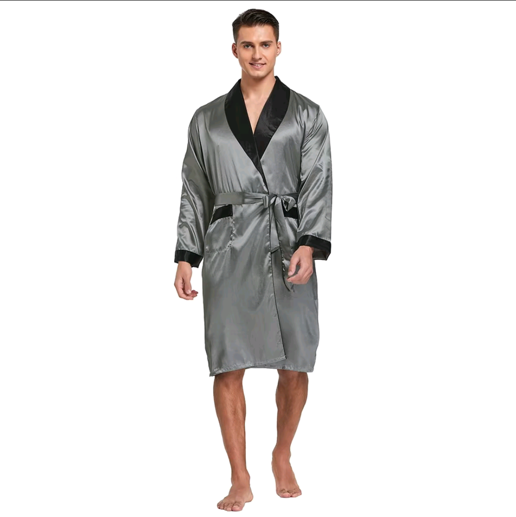 Men's Silk Robe & Short Set